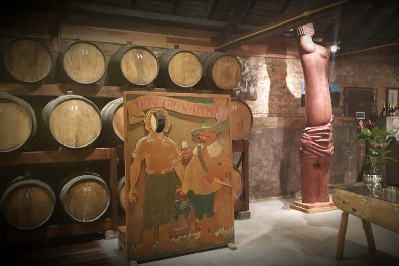 Venutre into the barrel room