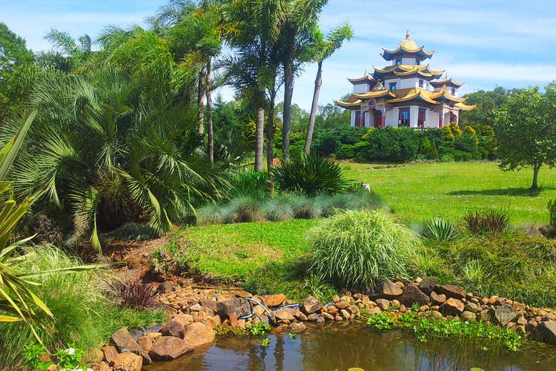 Explore the grounds of the Khadro Ling Buddhist Temple
