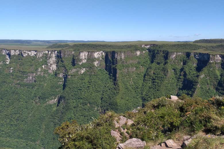 Marvel at the massive canyon