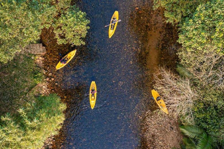 Vista aérea durante o passeio de caiaque pelo Vale do Gigante