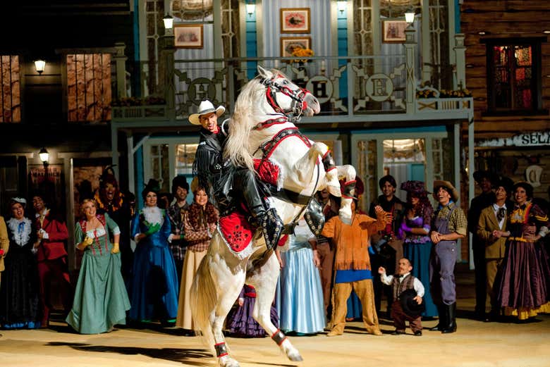 Show de cowboys no parque