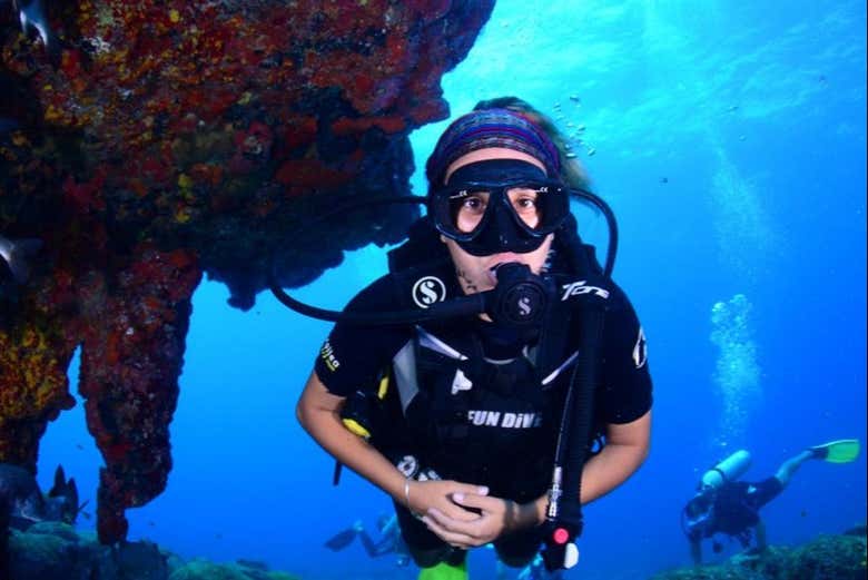 Having fun underwater