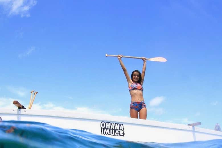 Enjoying the canoe tour