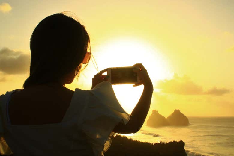 Fotografando o entardecer em Fernando de Noronha