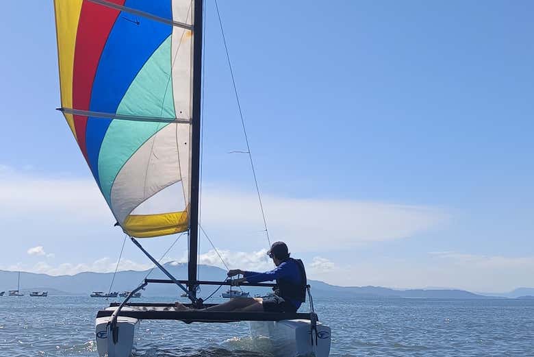 Durante el curso de vela en Ponta das Canas