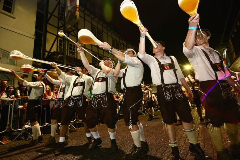 A parade at the Oktoberfest of Blumenau