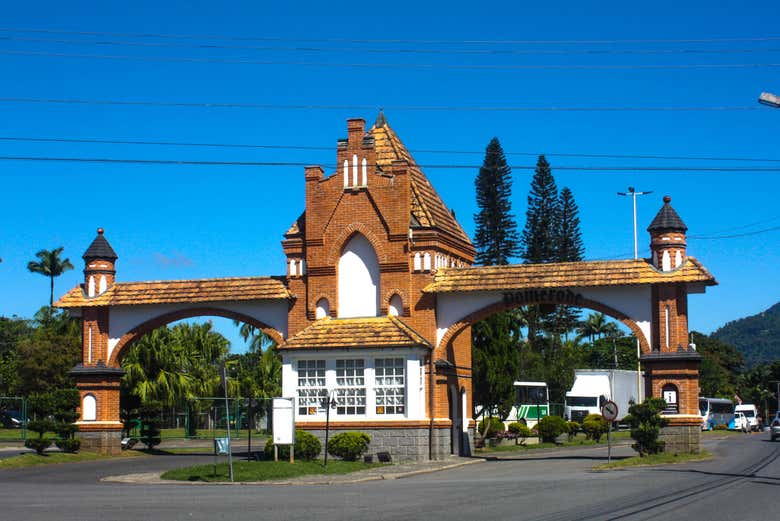 La entrada a la localidad de Pomerode