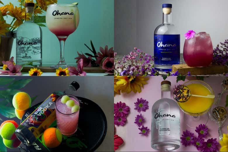 Variedad de licores de la marca Ohana