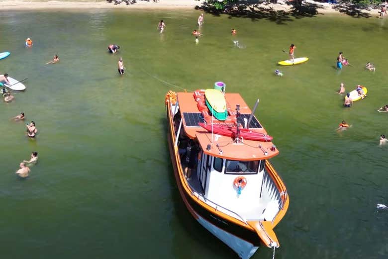 Durante a parada na Lagoa da Conceição