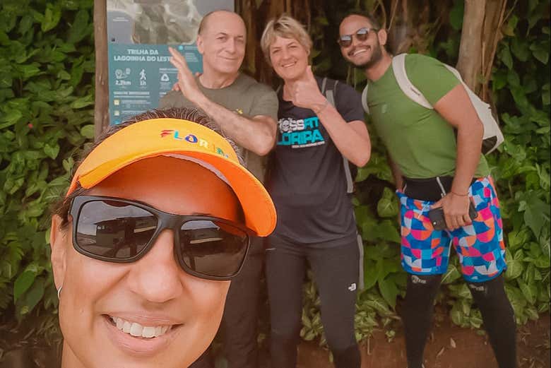 Preparados para iniciar la caminata