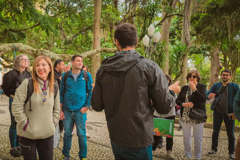 Visitando um dos parques da cidade