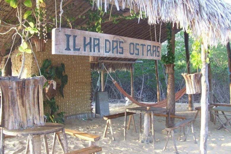 Head over to the beach bar on Ostras Island