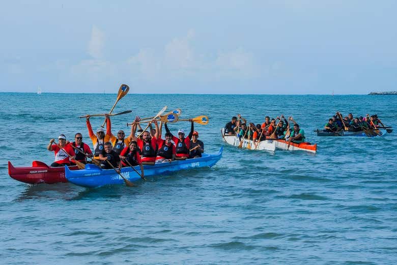 In canoa polinesiana a Fortaleza