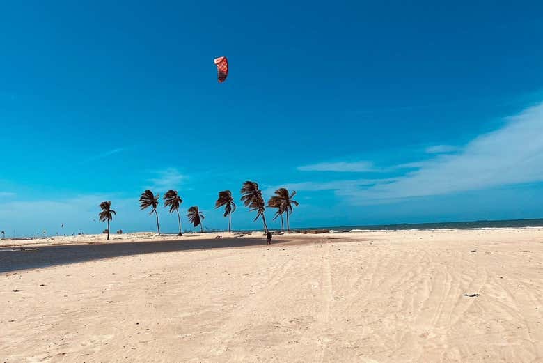 Veréis que la playa es famosa para los parapentistas