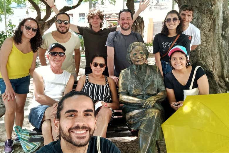 Foto em grupo no centro histórico de Fortaleza
