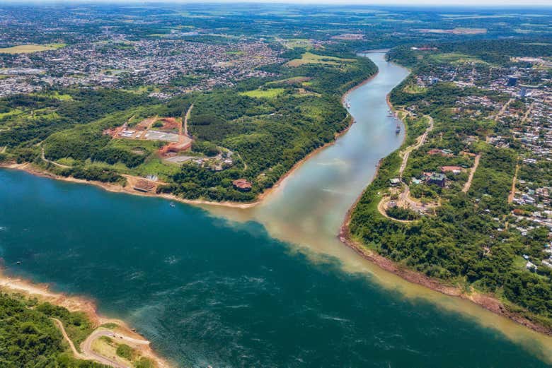 Bird's eye view of confluence of the rivers