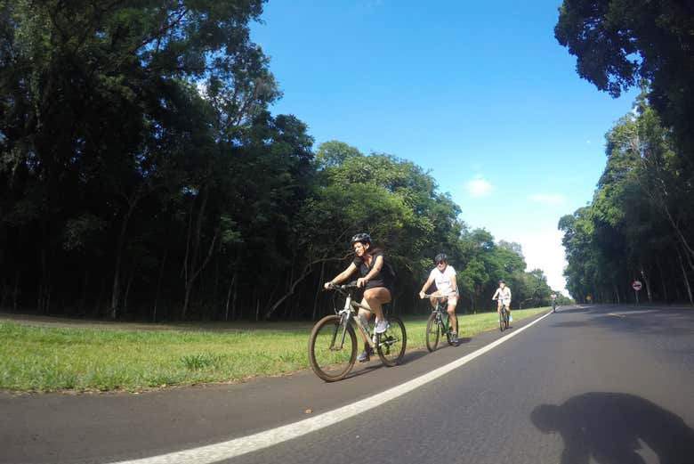 Pedaling during the tour