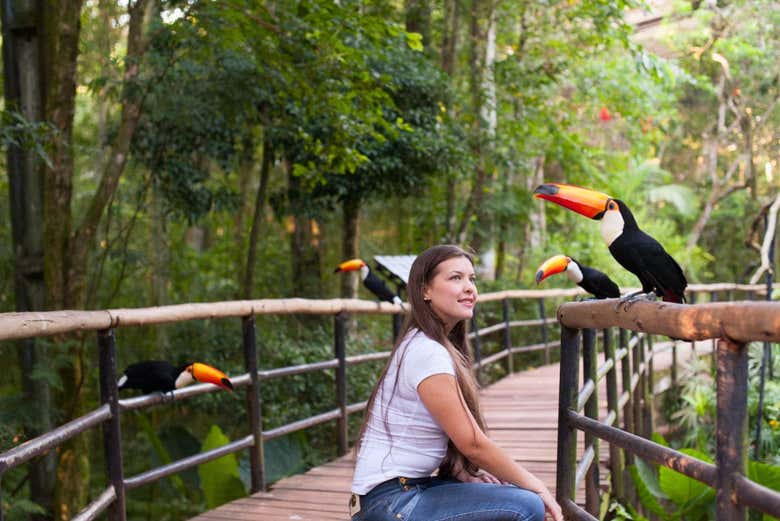 Posando com um tucano