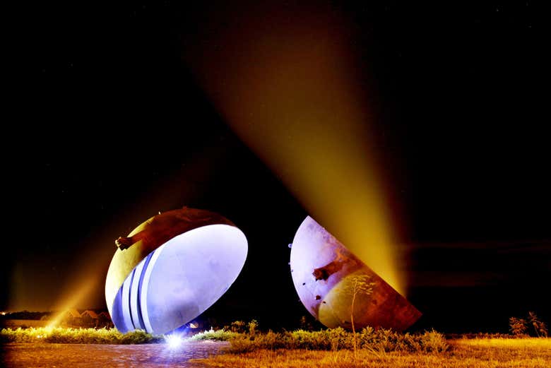 Focos de luz do show