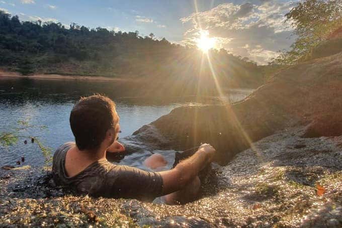 Momento de relaxamento durante a rota