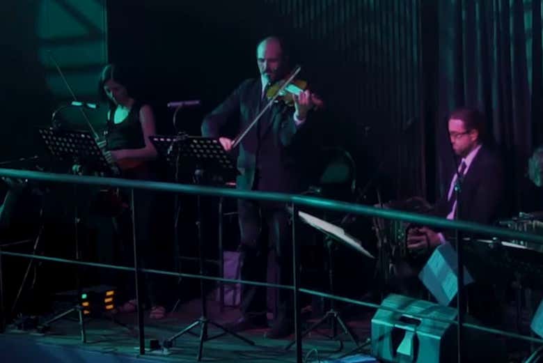The orchestra during the show