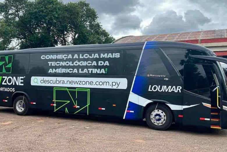 Ônibus confortável no qual viajaremos