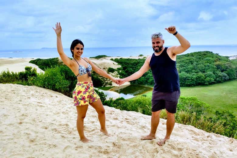 Disfrutando del tour por las playas de Garopaba