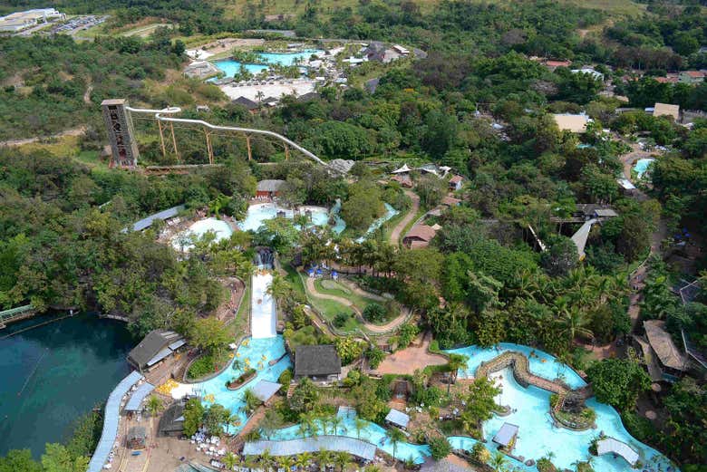 Panorâmica dos parques aquáticos de Caldas Novas