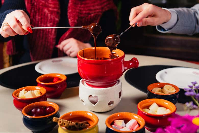 Degustaremos fondue de chocolate