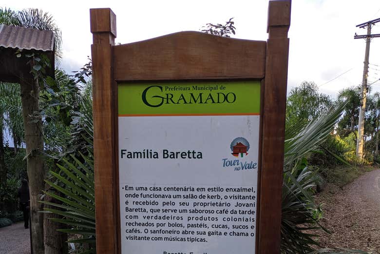 Entrada da propriedade da Família Baretta