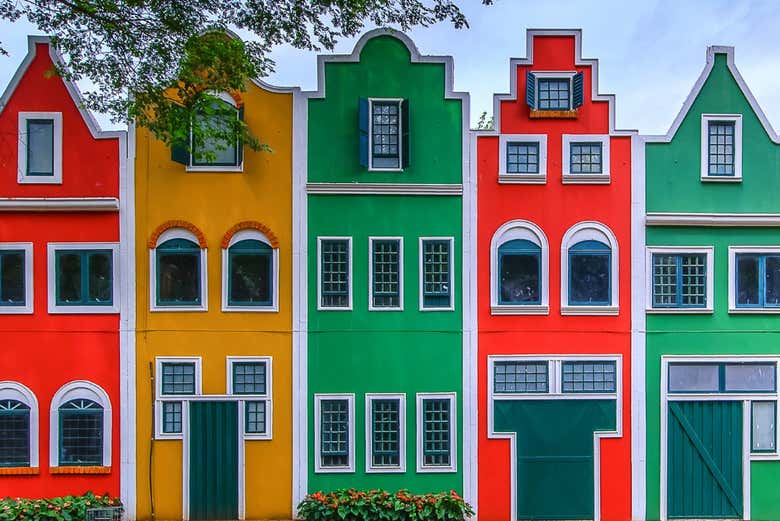 Casinha coloridas no Boulevard Holandês