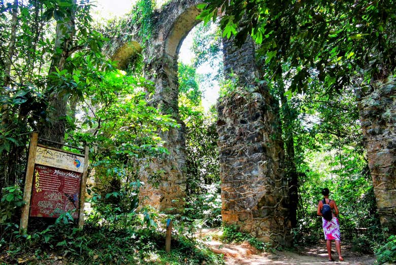 Caminando junto al acueducto de Ilha Grande
