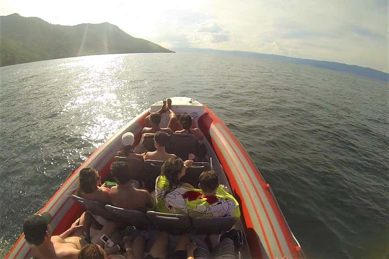 Durante o passeio de barco