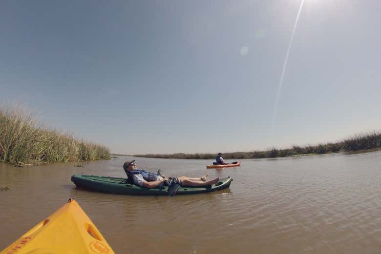 Descansando en el kayak