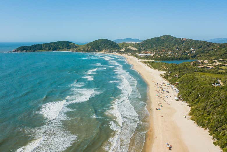 Vue aérienne de la plage de Rosa