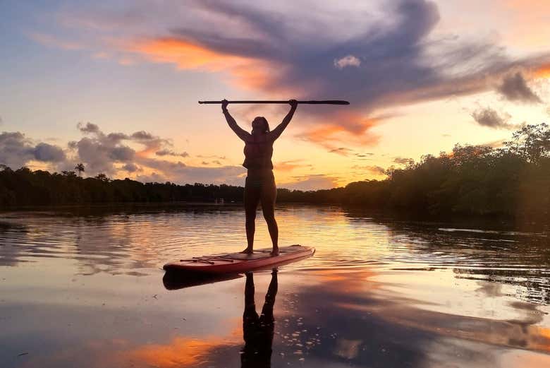 Paddle surf ao entardecer pelos manguezais da Ilha de Boipeba
