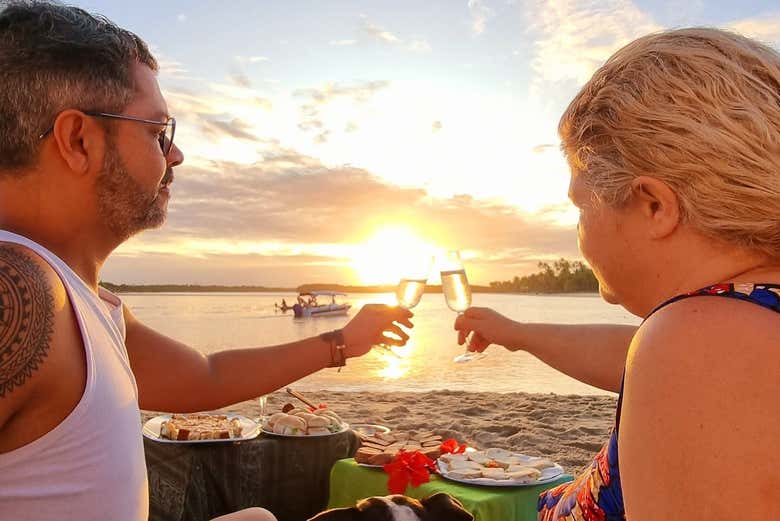 Uma atividade muito romântica ao pôr do sol