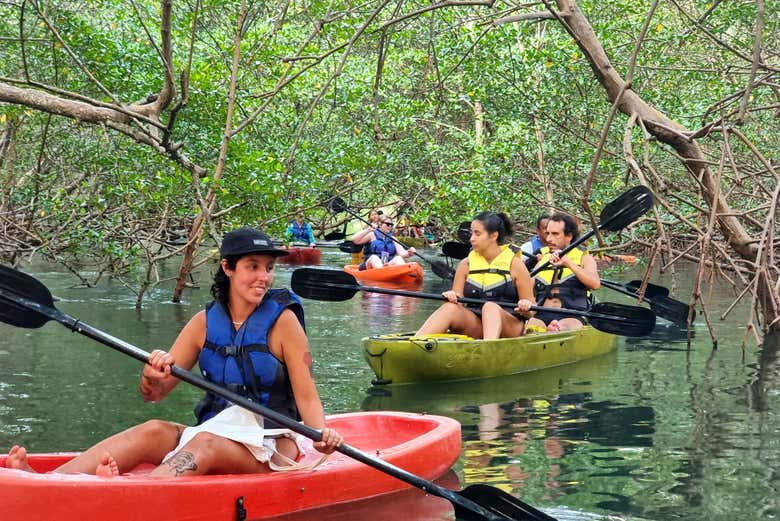 Cruzando o túnel de manguezais de Boipeba