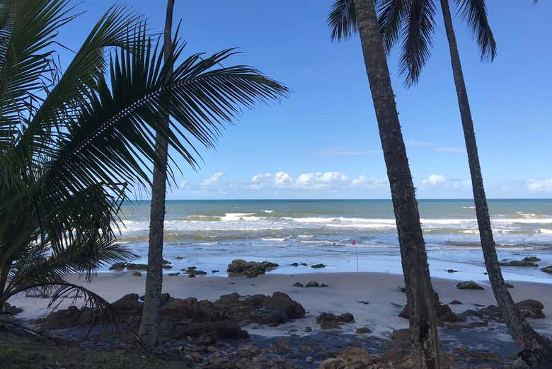 Belas paisagens da praia na trilha