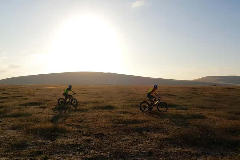 Durante el tour en fat bike rumbo a Pedra Furada