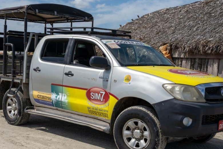 O veículo 4x4 em que faremos o percurso