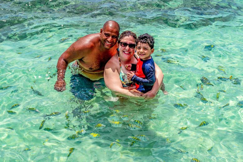 Diversão em família com os peixinhos