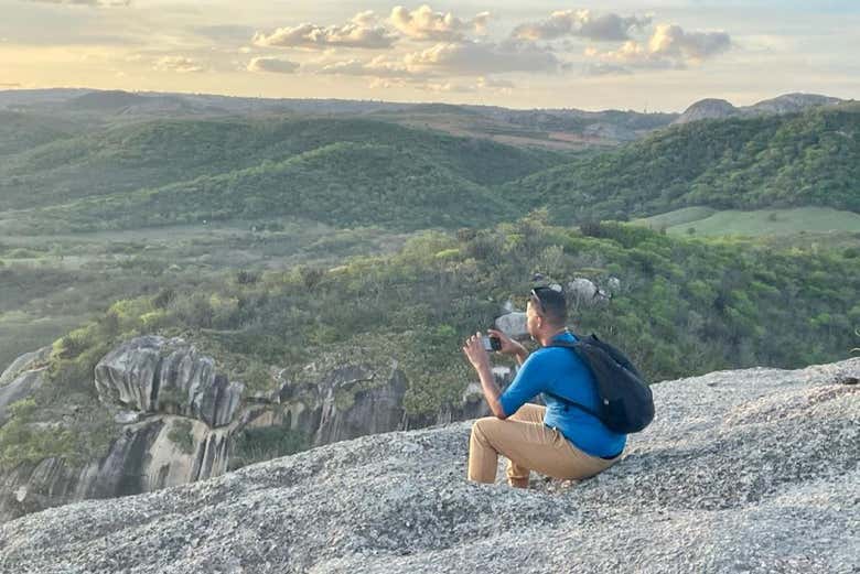Tomando fotografías del valle