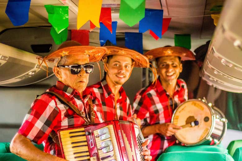 Enjoy the authentic music on the themed bus