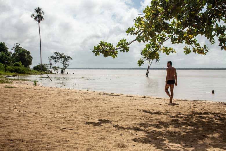 Banco de areia no rio Amazonas