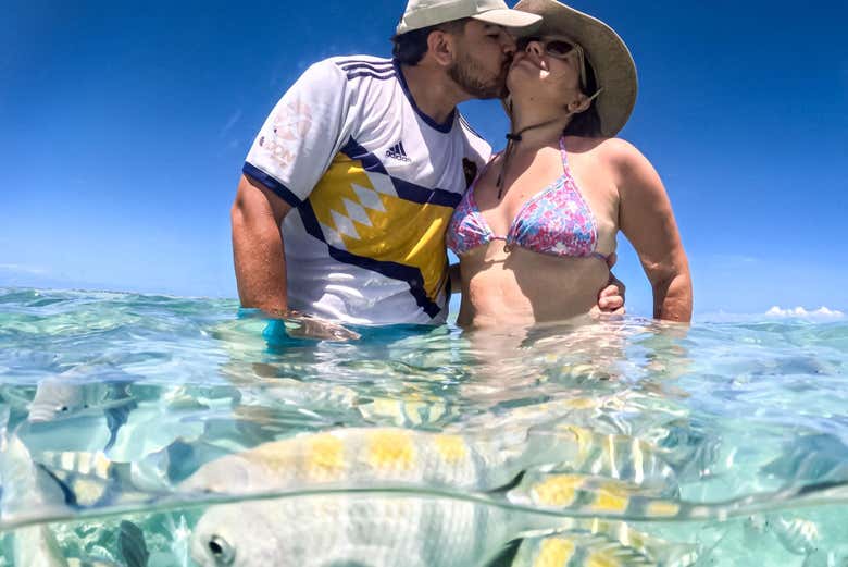 Os bañaréis en aguas cristalinas llenas de peces