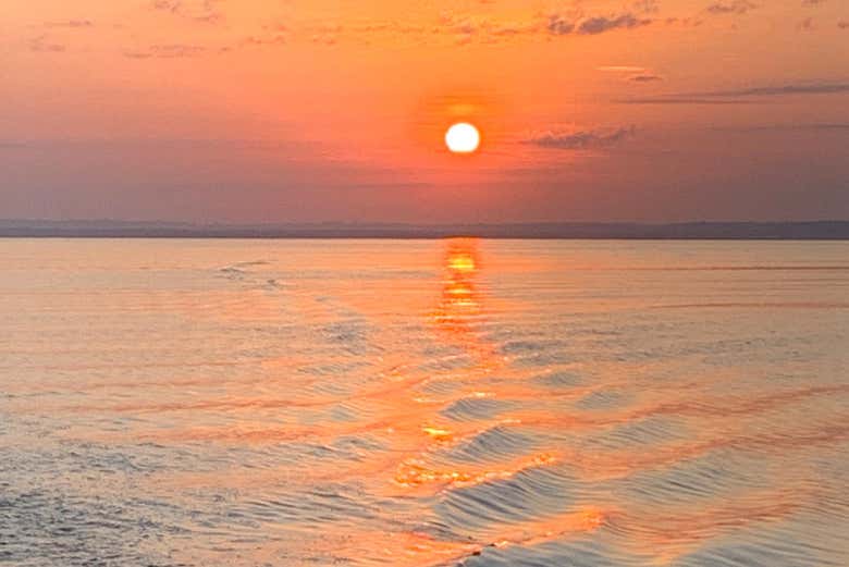 Sunset over the amazon