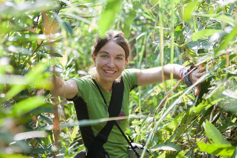 Disfrutando del tour por la selva del Amazonas