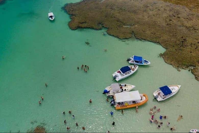 Vista aérea da praia de Guarapuá