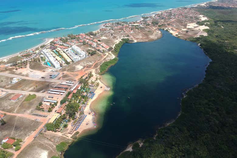 Panorâmica da lagoa de Arituba